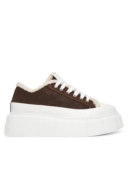 INUIKII Teniși din piele MATILDA CURLY | shearling maro