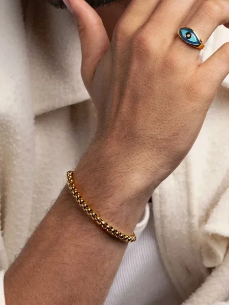 Класическа гривна Nialaya Jewelry златисто