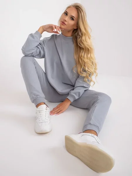 Hanorac Fashionhunters cu mâneci lungi gri
