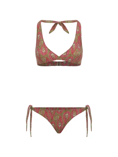 Bikini Etro cu model paisley roșu