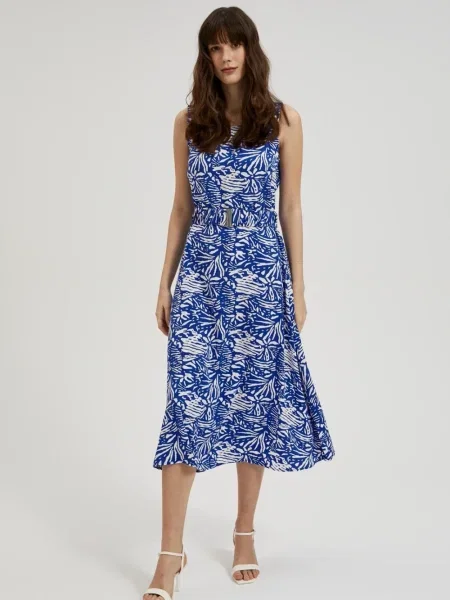 Rochie midi Moodo de costum albastru