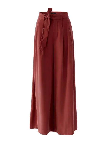 OUI Pantaloni cutați cranberry roșu