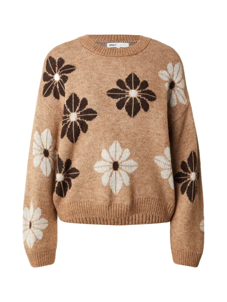 ONLY Pulover ONLFREESIA maro amestecat alb murdar negru