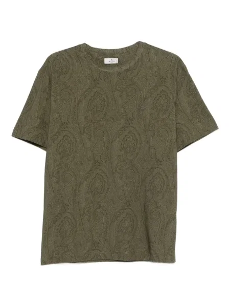 Tricou Etro cu model paisley verde