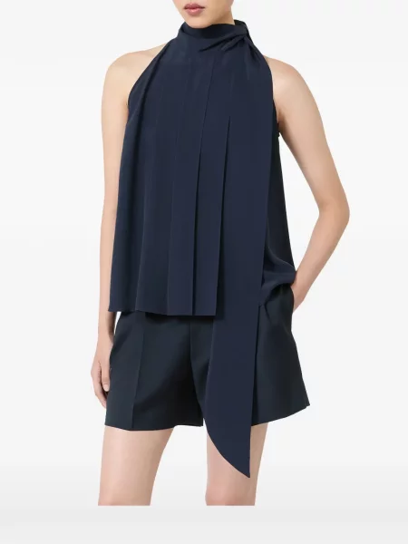 Top Max Mara de mătase albastru
