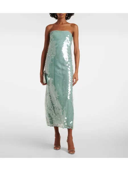 Rochie maxi Staud de costum albastru
