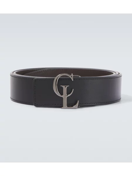 Cu centură reversibil curea Christian Louboutin din piele negru