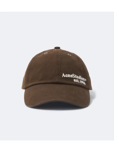 Șapcă Acne Studios cu broderie maro