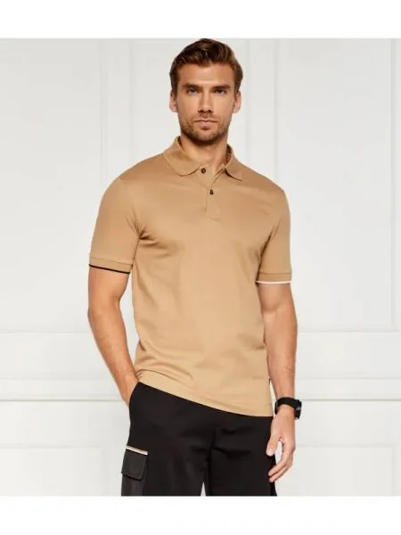 BOSS BLACK Polo Parlay | pique mercerizat negru