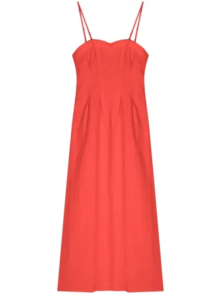 Sukienka midi Auralee tweedowa do kolan garniturowa czerwona