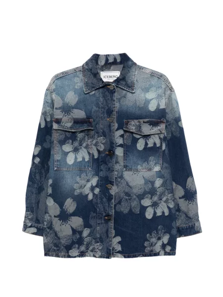 Geacă Iceberg cu model floral albastru