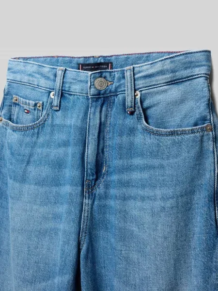 Jeansy o kroju relaxed fit baggy z czystej bawełny Tommy Hilfiger Teens niebieskie