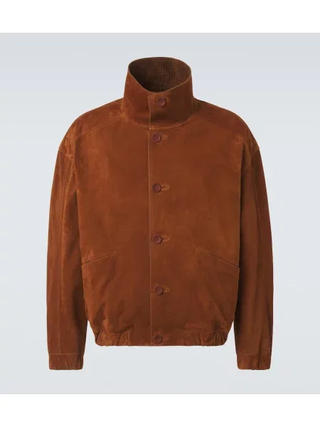 Geacă bomber Zegna din piele de căprioară maro