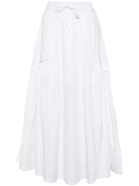 Fustă midi Isabel Benenato până la genunchi alb