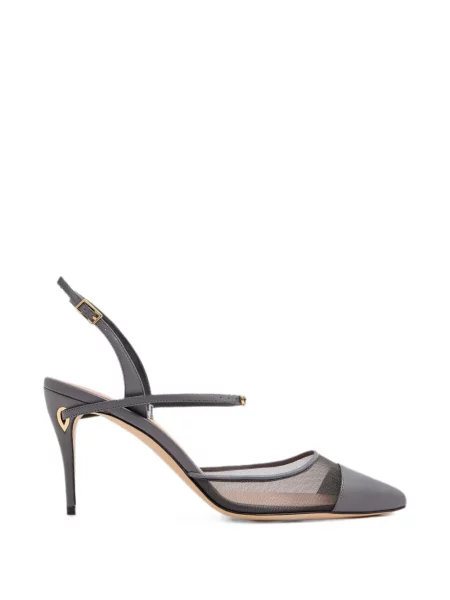 Pantofi cu toc Jennifer Chamandi plasă slingback gri