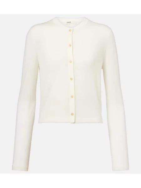 Cardigan Khaite de lână alb