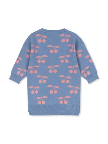 Konges Sløjd Dětské šaty LAPIS KNIT DRESS GOTS fialové