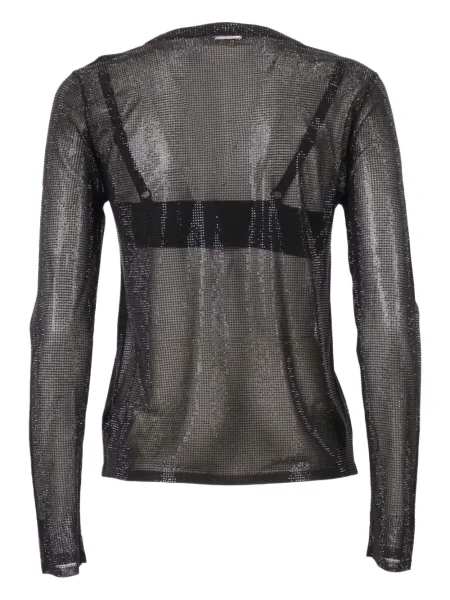 Top Michael Michael Kors cu franjuri din piele de căprioară lung negru