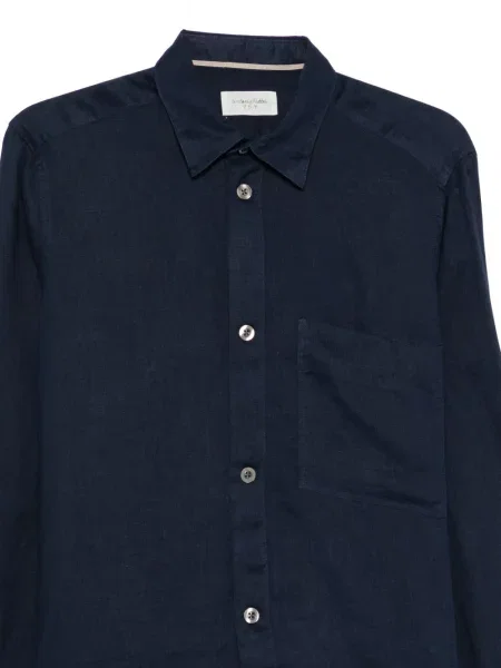 Dlouhá košile Tintoria Mattei s kapsami na rukávech modrá