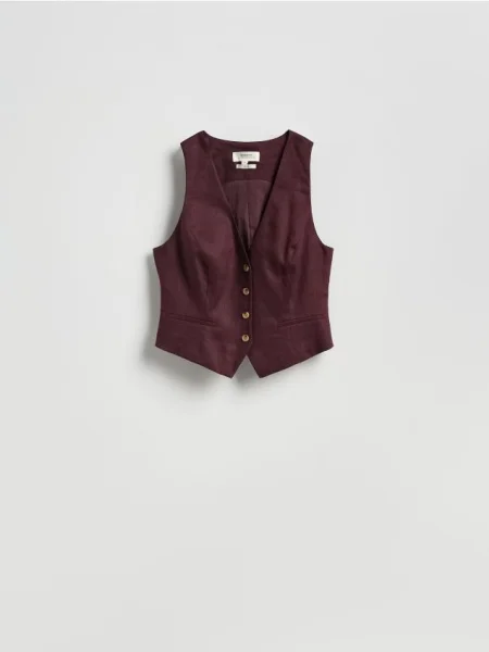 Reserved Vestă din in mahon