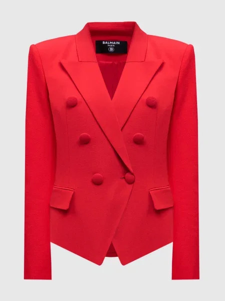 Двобортний жакет Balmain червоний