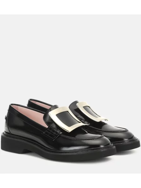 Pantofi loafer Roger Vivier din piele de lac negru