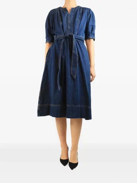 Cu centură rochie din denim Wyse albastru