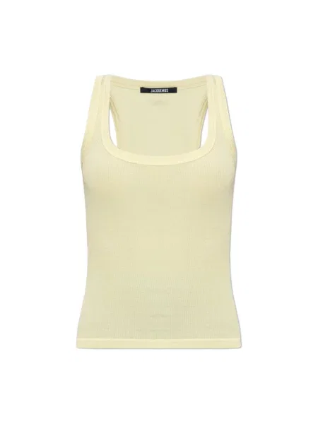 Dzianinowy top Jacquemus żółty
