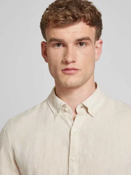 Koszula casualowa o kroju Slim Fit z lnu Michael Kors khaki