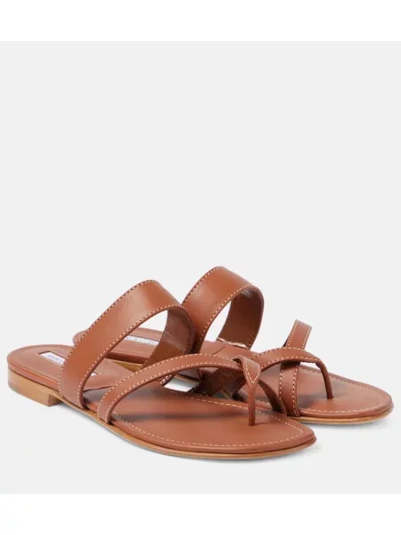 Sandale Manolo Blahnik din piele maro