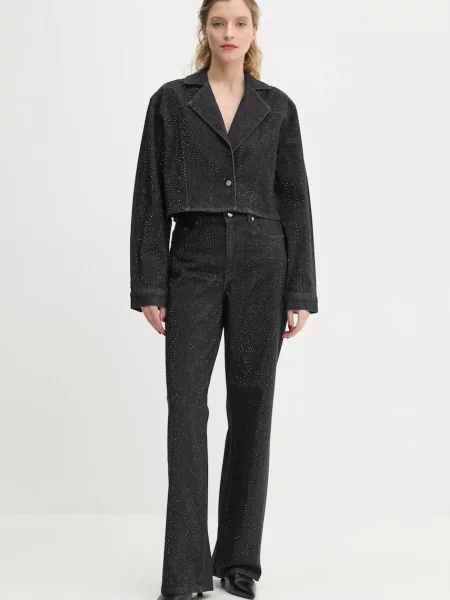 Джинсова куртка Gestuz перехідна чорний