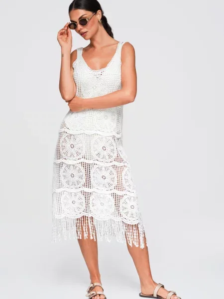 Rochie midi Ombre alb