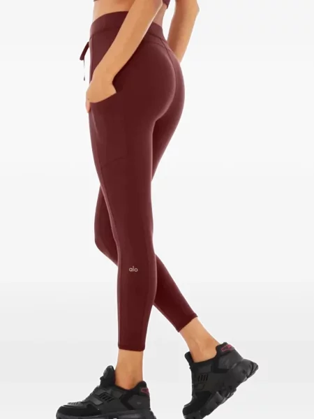 Yoga leggings Alo Yoga cu cordon roșu