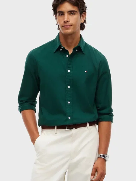 Фланелева сорочка Tommy Hilfiger в ялинку зелена