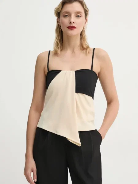 Nanushka bluzka LISBETH gładka beżowy
