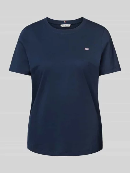 T-shirt z czystej bawełny granatowa