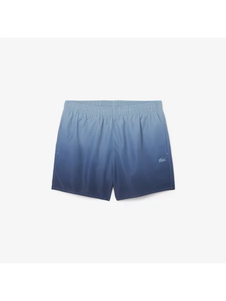 Lacoste Krótkie Kąpielówki Z Nadrukiem Ombré niebieskie