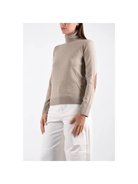 Sweter z golfem Max Mara wełniany do golfa beżowy