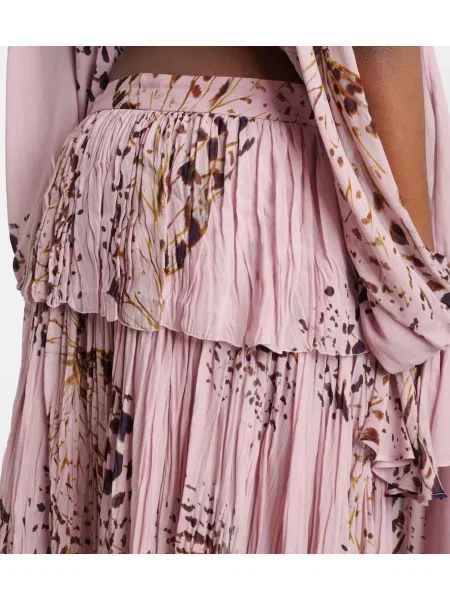 Fusta maxi Blumarine cu imagine asimetrică roz