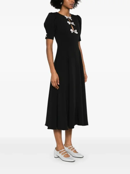 Rochie maxi Nissa cu funde de costum negru