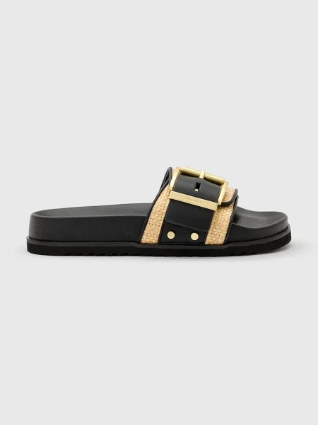 Чехли AllSaints Ellie Raffia Slider черно