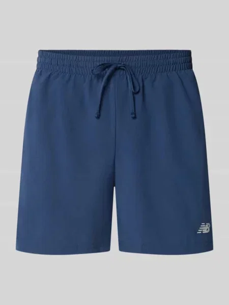 Szorty z elastycznym pasem i logo New Balance granatowe