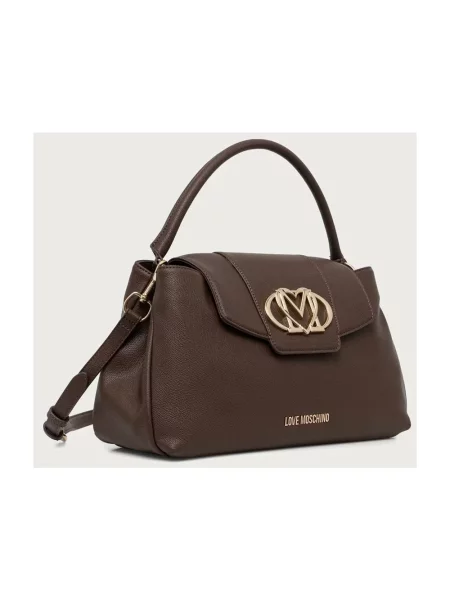 Love Moschino torebka z imitacji skóry brązowa