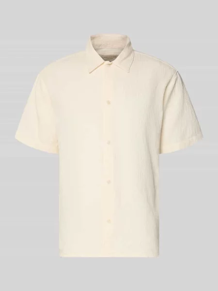 Koszula casualowa o kroju regular fit z fakturowanym wzorem model MONTAUK' Jack & Jones biała