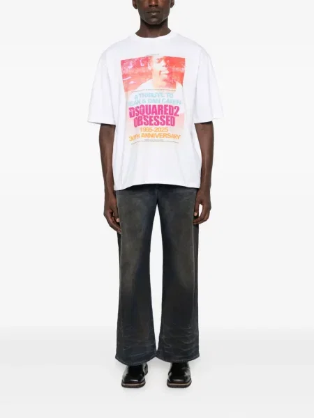 Tricou Dsquared2 cu imagine alb