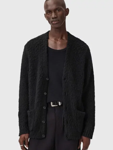 AllSaints cardigan din amestec de lână negru
