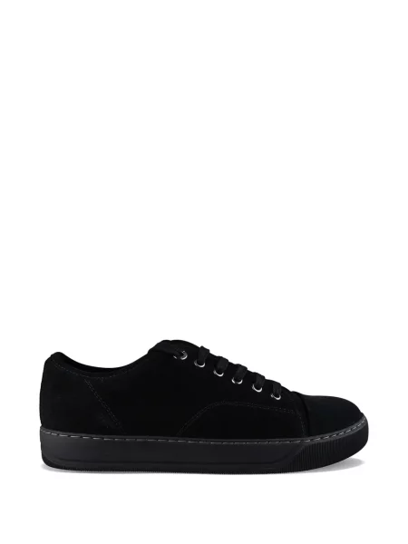 Sneakerși Lanvin cu șireturi din piele de căprioară negru