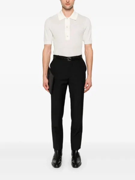 Tricou polo Tom Ford tricotate alb