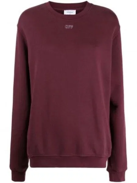 Hanorac cu glugă Off-white cu broderie alb