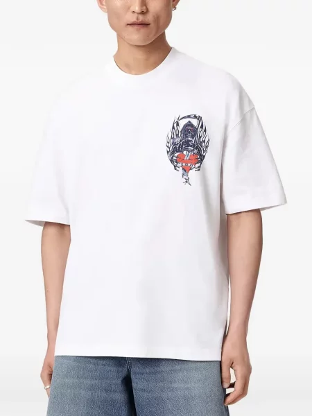 Tricou Allsaints cu imagine alb